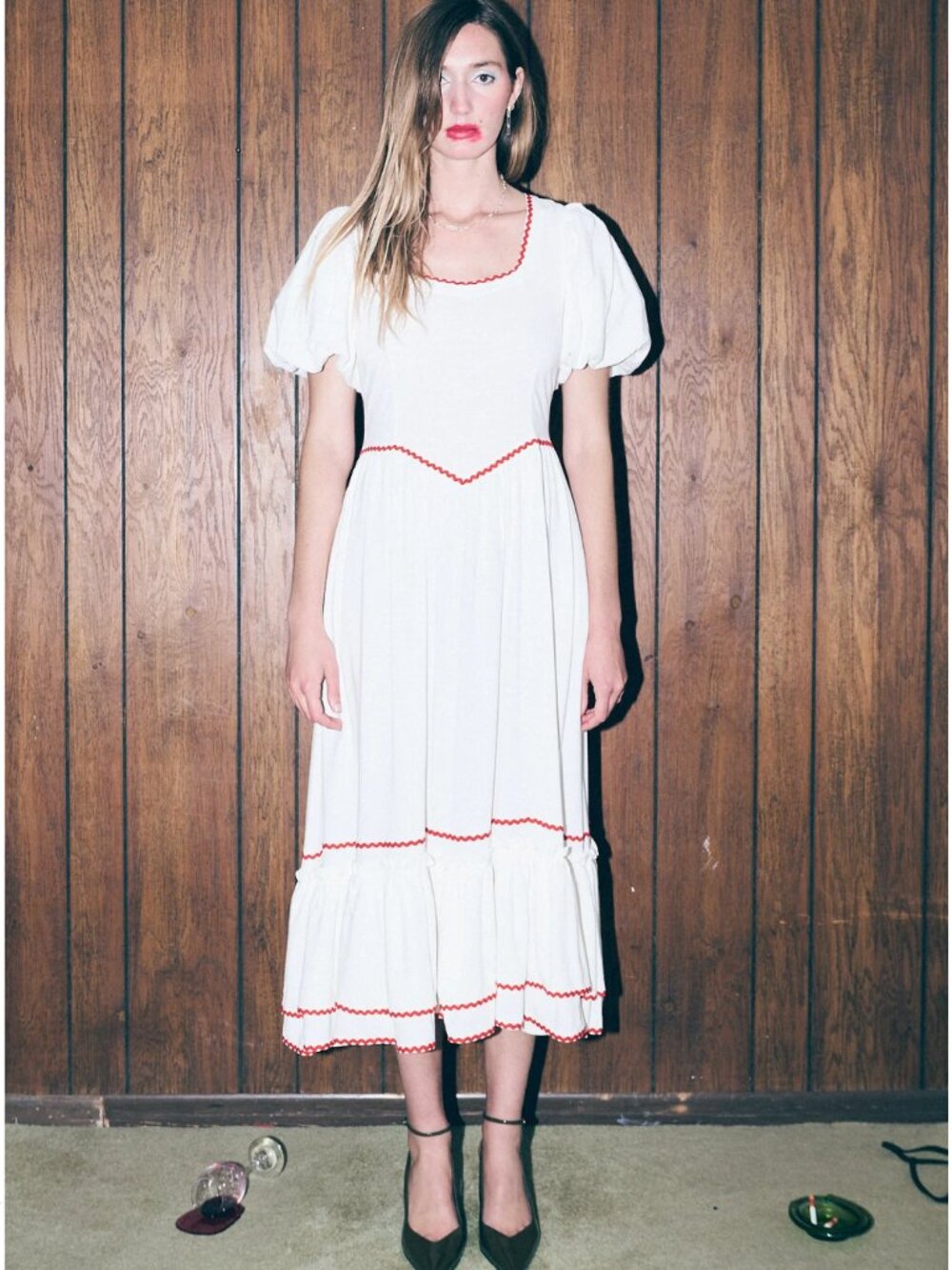 Fashion Brand Company Ric Rac Folk Dress Soft Linen White (Small)